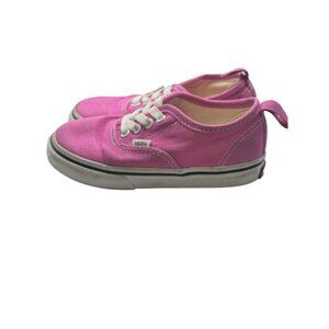 Vans Toddler Authentic Elastic Lace Shoes Size 8.0 Pink Canvas Rubber Casual Sne
